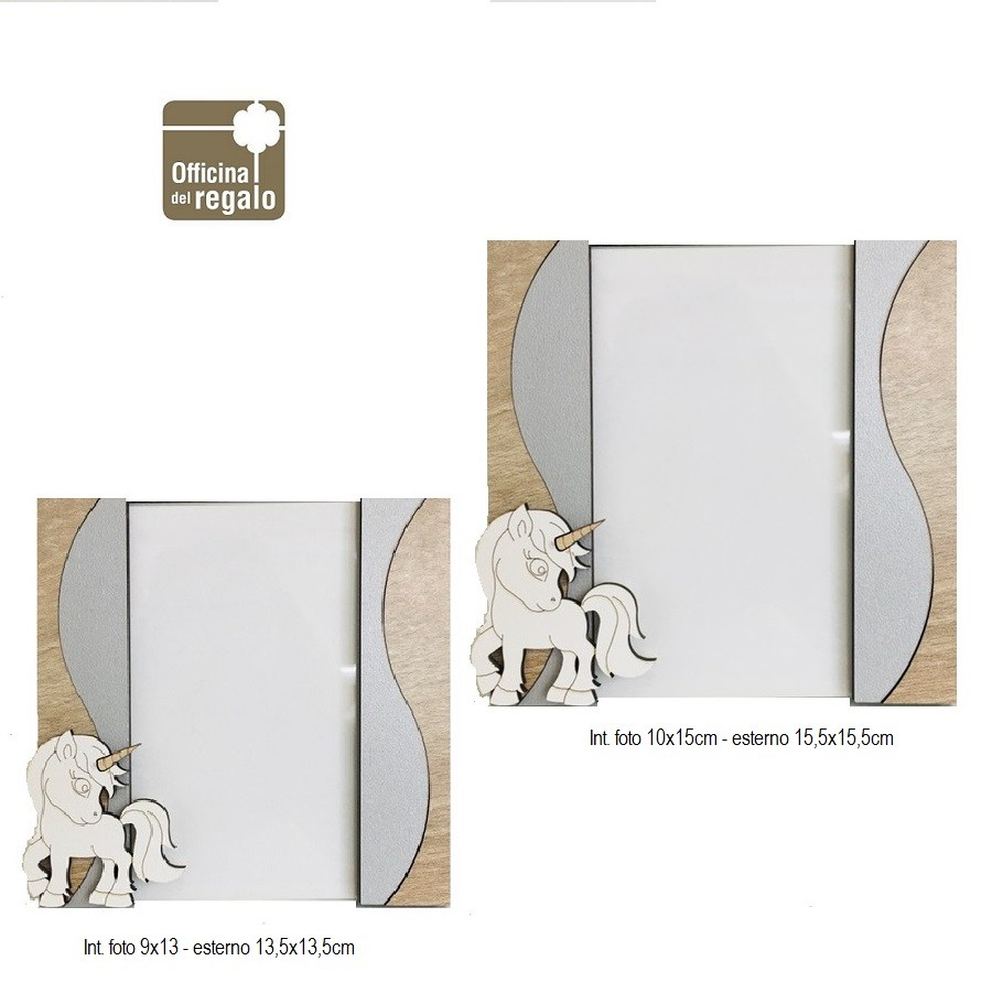 Cornici portafoto Linea Unicorno in legno misure
