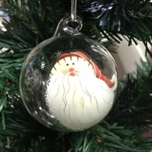 Sfera pallina in vetro soffiato addobbo per albero di Natale decoro Babbo Natale