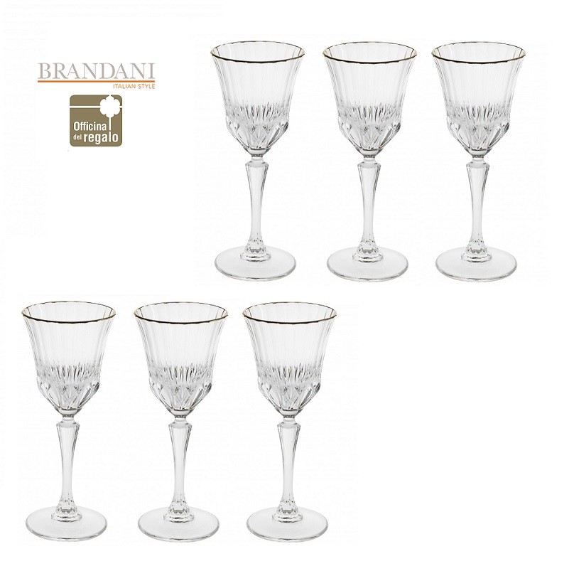 Servizio 6 calici liquore amaro desset Oh My Gold BRANDANI