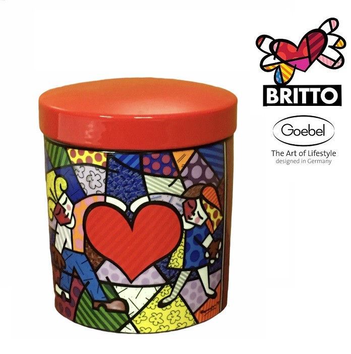 Scatola in porcellana decoro Cuore e Bambini Romero Britto by GOEBEL PORZELAN