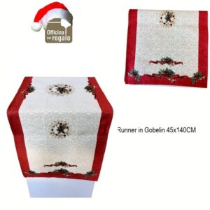 Runner centrotavola in tessuto Gobelin decoro Natale 