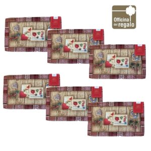 Tovagliette Americane in tessuto Gobelin Linea Cuori e Legno Natale