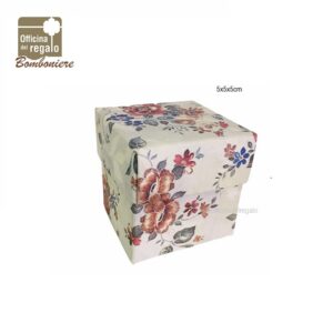Scatolina portaconfetti cubetto decoro floreale bomboniere