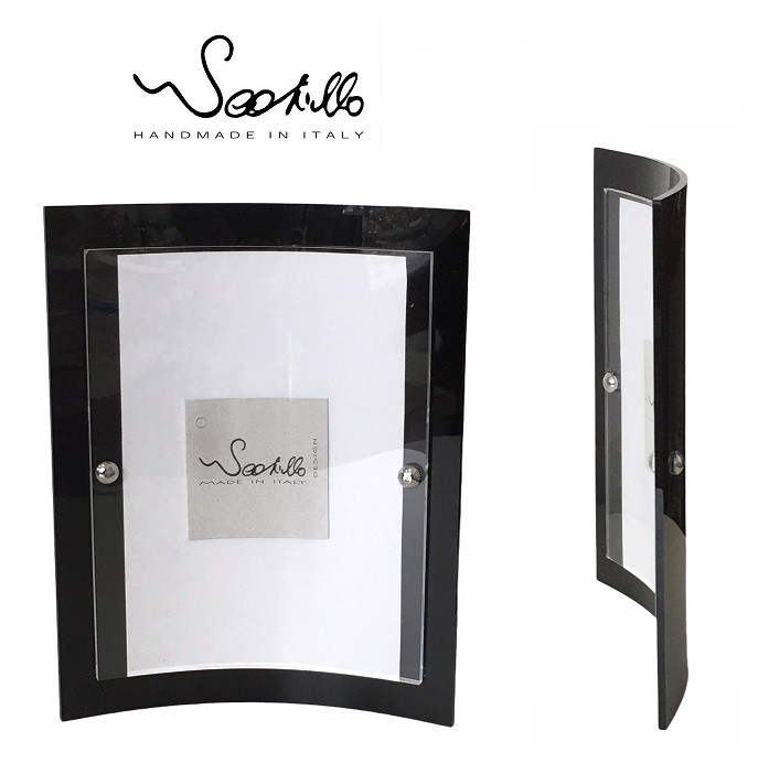 Cornice Portafoto curvo in plexiglass nero Scotillo