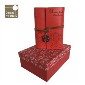 Taccuino Block notes con anelli in ecopelle rossa regalo Laurea