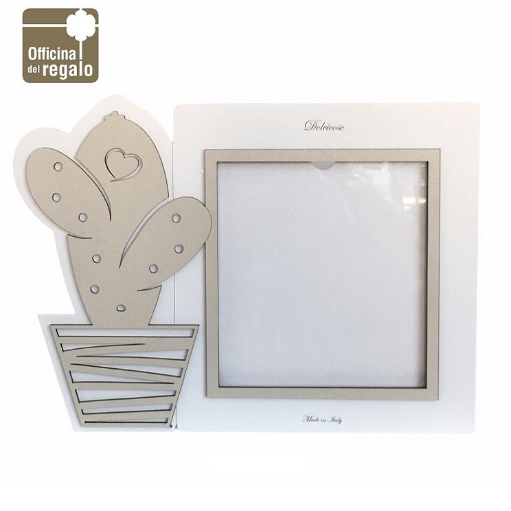 Cornice Portafoto quadrato in legno Maxi Modello Cactus Gardenia Dolcicose