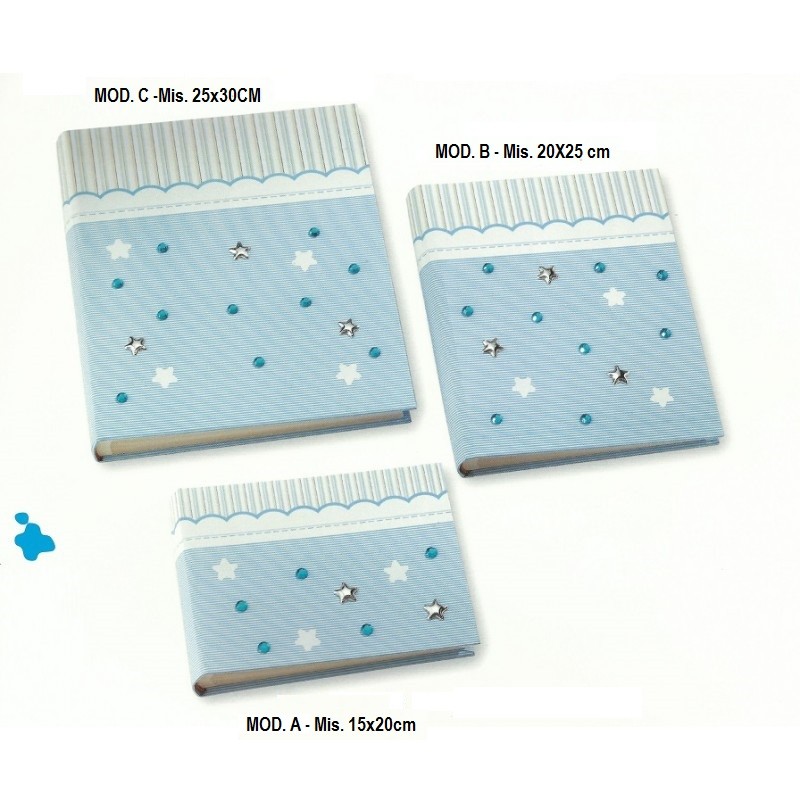 Album foto Azzurro con applic. stelle argento ITS