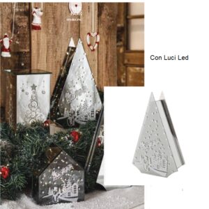 Lampada Albero con luci Led in vetro decoro Natale
