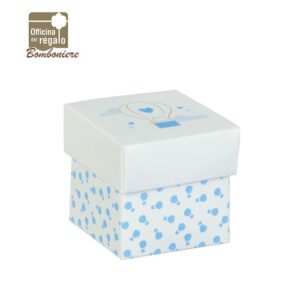 Scatolina porta confetti mongolfiera azzurra