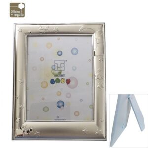 Cornice Portafoto in argento Linea Baby azzurro Decoro Stelle e Luna