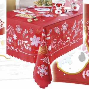 Tovaglia rettangolare Antimacchia Rosso decoro Natale con Babbo natale
