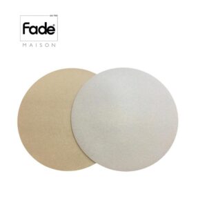 Tovagliette tonde in ecopelle double face argento champagne FADE