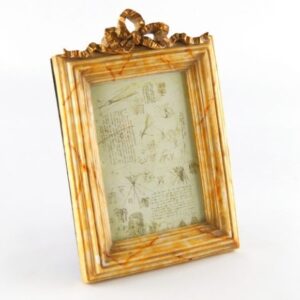 Cornice Portafoto antichizzata color oro con fiocco ROYAL FAMILY