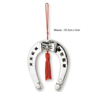Ferro di cavallo con nappina rossa Italsilver