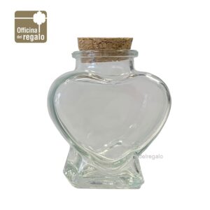 Barattolo in vetro con tappo in sughero a forma di cuore