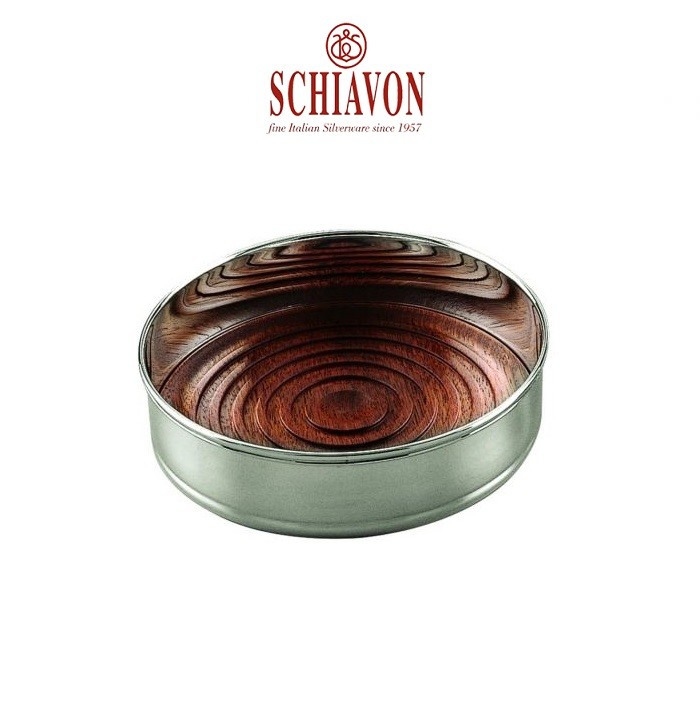 Sottobottiglia con legno in argento 800 Linea Inglese SCHIAVON