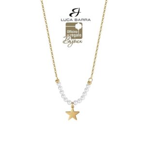Collana girocollo dorata con stella e perle Luca Barra Bijoux