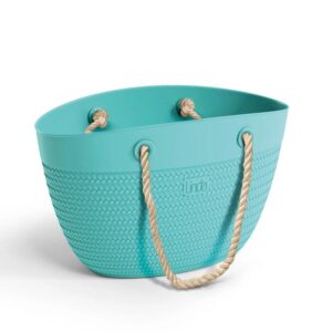 Borsa mare Linda con manici in corda color turchese