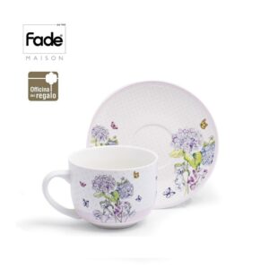 Tazza colazione in porcellana con Scatola decoro Ortensie  Blooms FADE