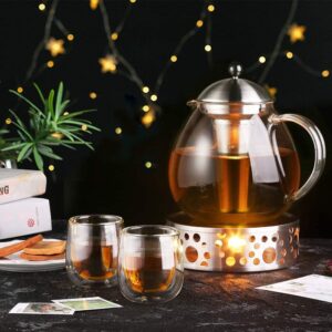 Set 2 tazze Caffè Tè doppia parete in vetro borosilicato