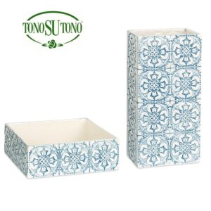 Vaso e ciotola in ceramica azzurra Linea Mediterraneo