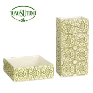 Vaso e ciotola in ceramica verde Linea Mediterraneo