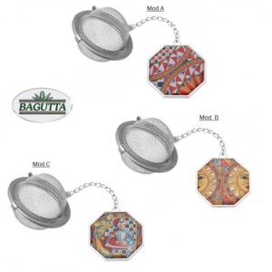 Infusore con ciondolo in ceramica e metallo La Terra del Sole Sicilia