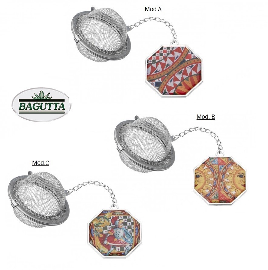 Infusore con ciondolo in ceramica e metallo La Terra del Sole Sicilia