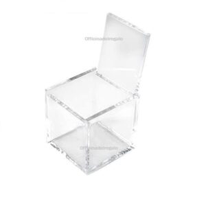 Scatolina portaconfetti cubo in plexiglass trasparente 5x5x5cm