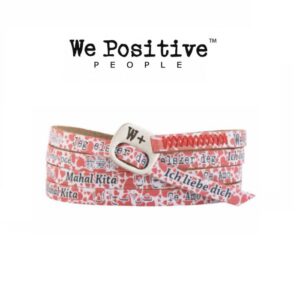 Bracciale We Positive con cuori e la scritta Ti Amo in tutte le lingue del mondo