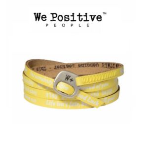 Bracciale We Positive VINTAGE color giallo con scritte bianche