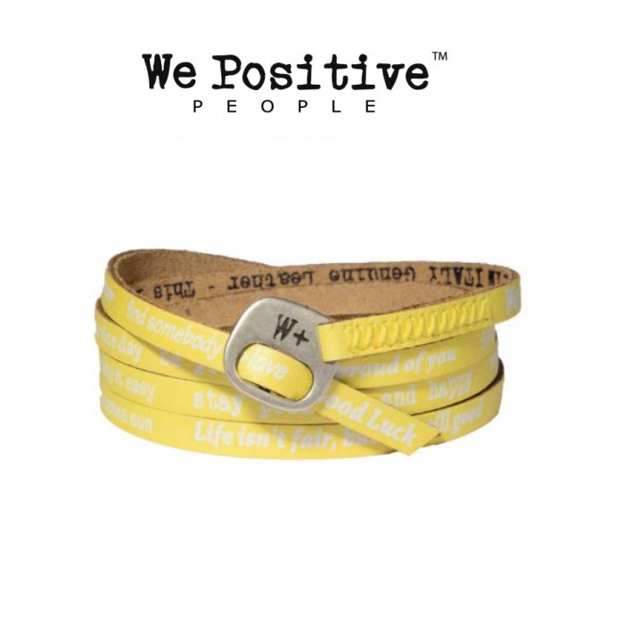 Bracciale We Positive VINTAGE color giallo con scritte bianche