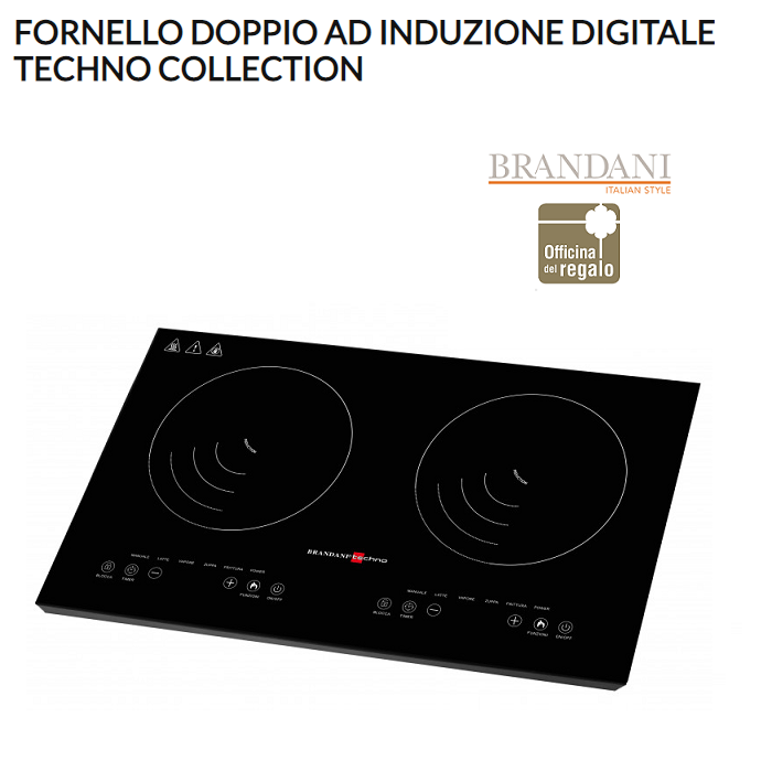 Fornello Doppio ad induzione Digitale techno BRANDANI