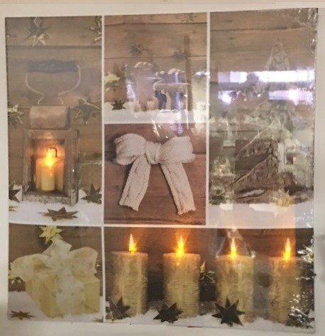 Quadro su tela soggetto Natalizio con Luci Led 50x50cm