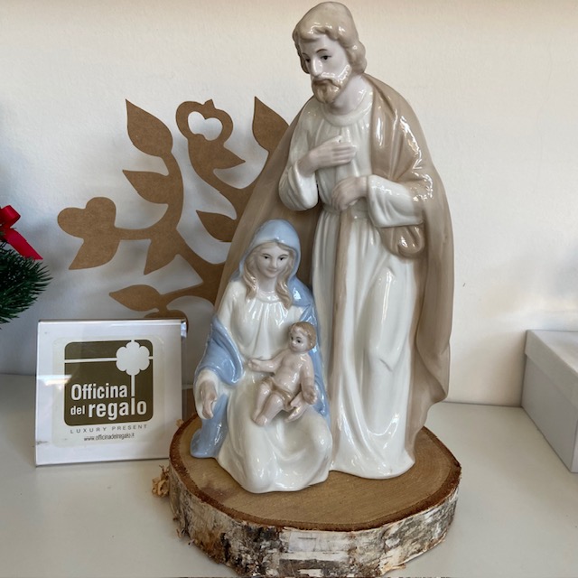 Statua Natività in porcellana lucida dipinta a mano Natale