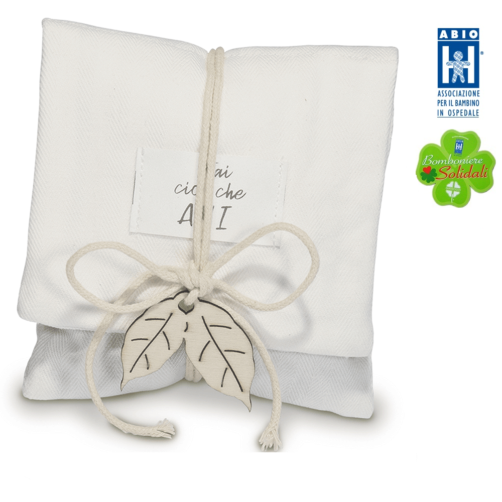 Sacchettino a busta con pot pourri bianco Bomboniere Solidali ABIO