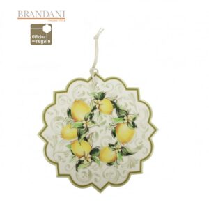 Sottopentola sagomato ceramica e sughero decoro limoni BRANDANI