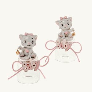 Barattolino con Gattino rosa Bomboniere