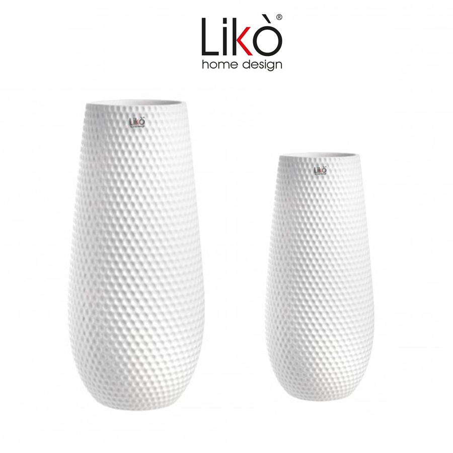 Vaso in ceramica bianca modello Alveare