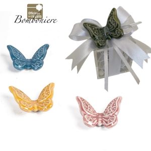 Calamita Farfalla in ceramica lucida colori assortiti
