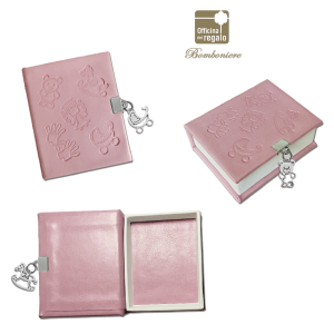 Scatolina Rosa con ciondolo porta confetti