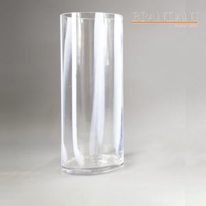 Vaso Dorico vetro trasparente e bianco BRANDANI