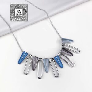 Collana ciondoli metallo azzurri AlexArte Bijoux
