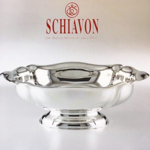 Centro tavola ovale in argento 800 Schiavon Argenteria