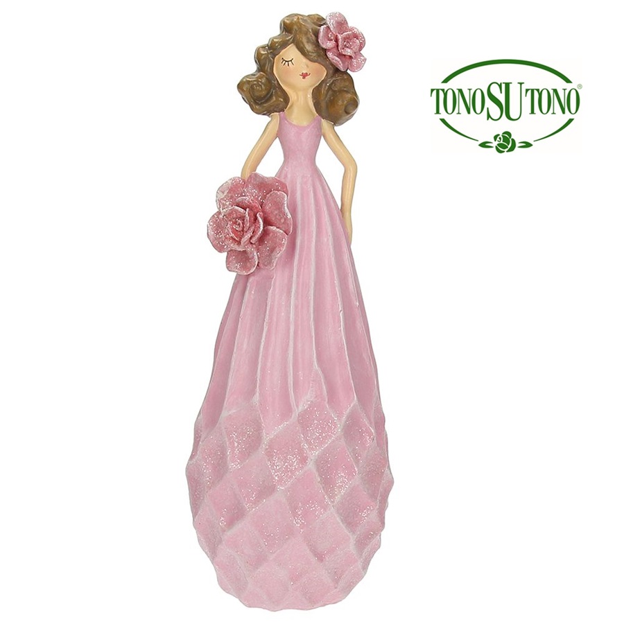 Statua ragazza con rose
