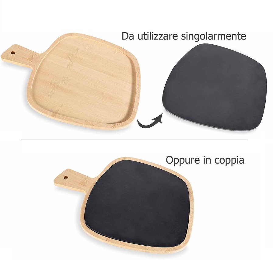 Tagliere doppio legno e ardesia