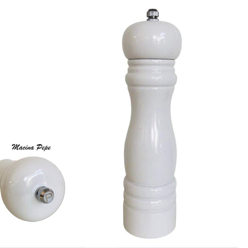 Macina pepe in legno bianco
