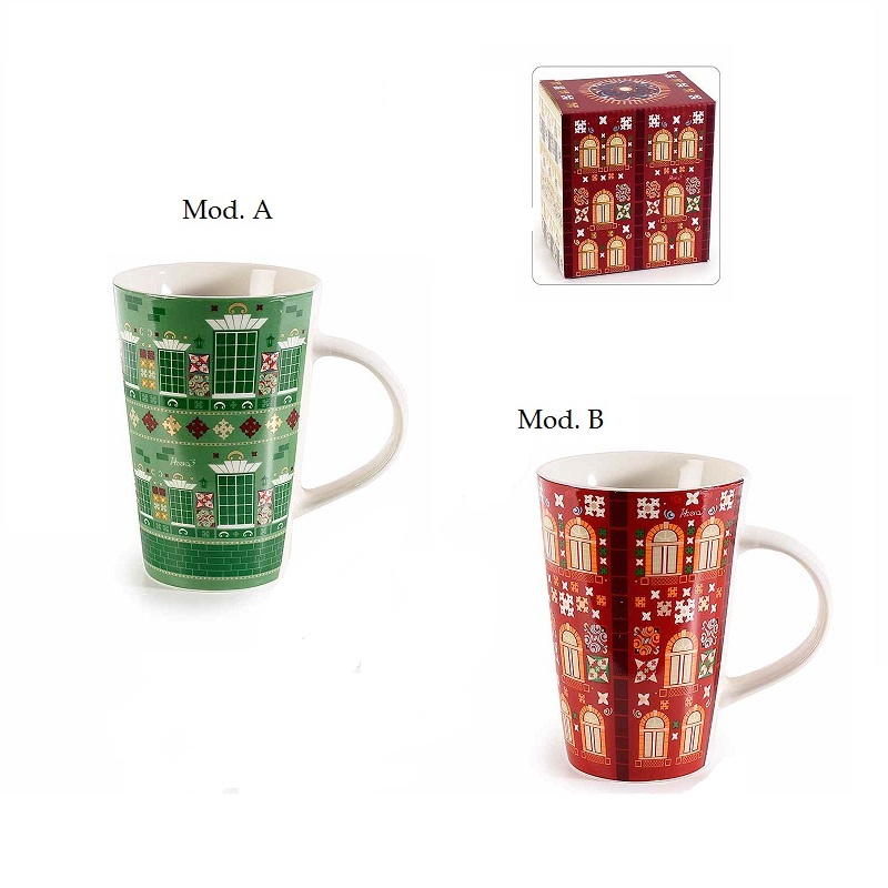Mug tazze colorate in porcellana con scatola regalo