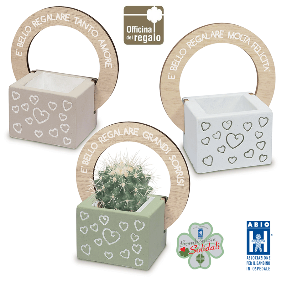 Vasetto cubo porta piante Bomboniera Solidale
