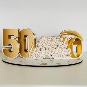 Decorazione con scritta per confettata Nozze d'oro 50 anni matrimonio